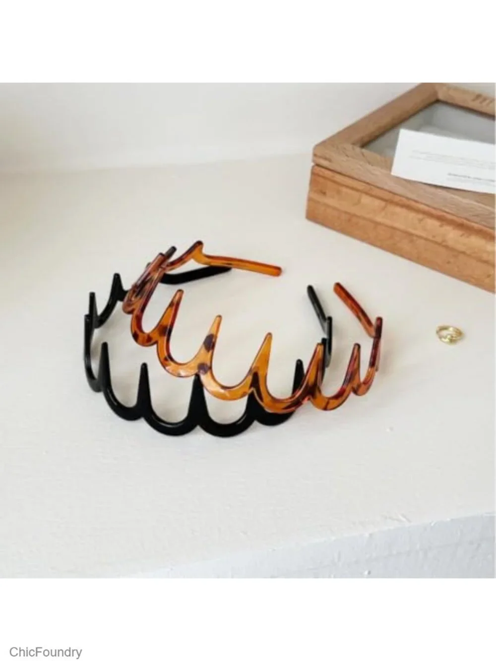 2-Pack U-Shaped Zigzag Headbands for Women, Non-Slip Hair Comb, Volume & Sleek